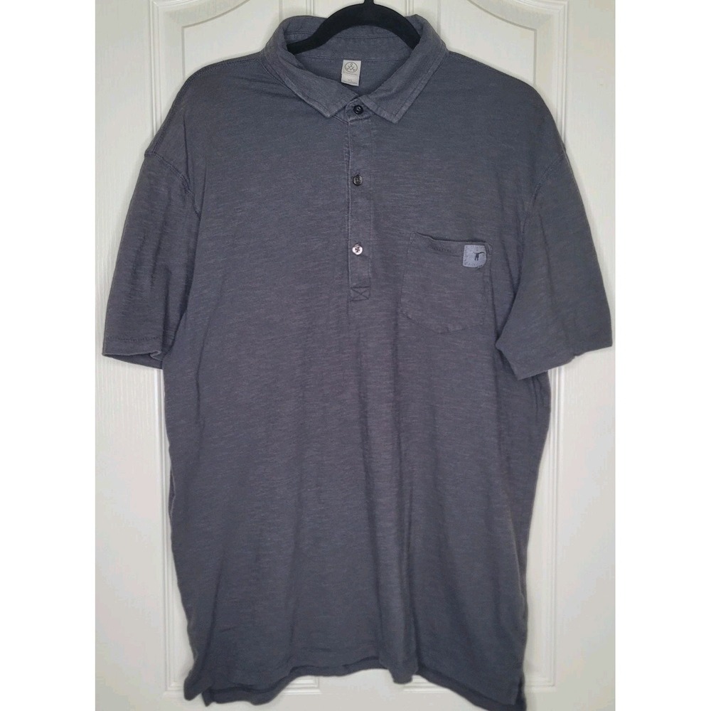 Alternative Apparel Gray Solid Polo Shirt XL Short Sleeve 100% Cotton